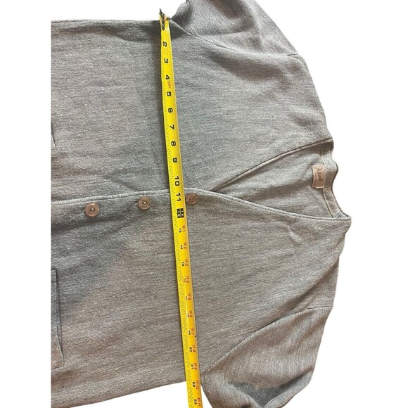 John Wannamaker Gray Cardigan Boyfriend Gray Sweater Pink Button Bishop Sleeve L - Picture 10 of 11